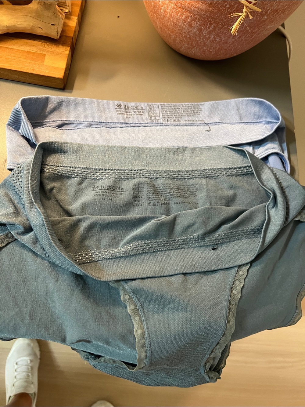 Wacoal Light Blue and Slate Blue spandex  Bikini Briefs